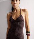 Dress with open back chocolate