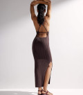 Dress with open back chocolate