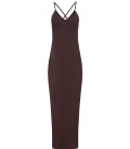 Dress with open back chocolate