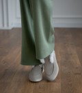 Straight cut sweater suit with straight trousers made of thick jersey olive