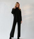 Loose fit sweater with slits black