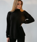 Loose fit sweater with slits black