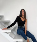 One-shoulder top black