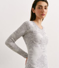 Dress with a floral print midi / maxi Gray + Milk