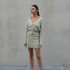 Cardigan mini with a V-shaped neckline olive
