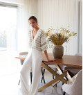 Cardigan striped Kaylee Milk + Light olive