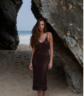 Sundress made of openwork fabric Bazhana chocolate