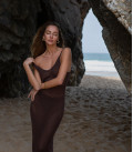 Sundress made of openwork fabric Bazhana chocolate