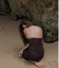 Sundress made of openwork fabric Bazhana chocolate