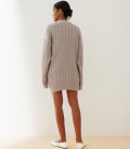 Long cardigan with Faulen braid pattern gray