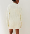 Long cardigan with Faulen braid pattern milk