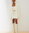 Long cardigan with Faulen braid pattern milk