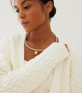 Long cardigan with Faulen braid pattern milk