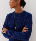Cropped jumper with Folen braid pattern blue