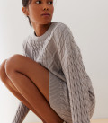 Cropped jumper with Folen braid pattern gray
