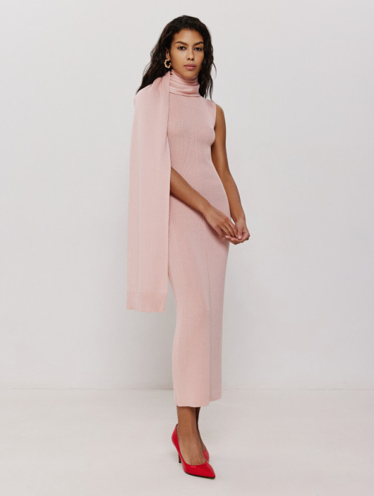 A set of a midi dress with sleeves transformers Duet powder