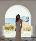 Maxi dress with lace floral pattern Jasmine pearl
