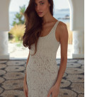 Maxi dress with lace floral pattern Jasmine pearl