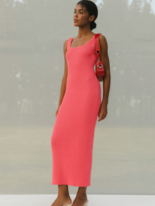 Silhouette midi dress Linda coral