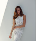 Openwork maxi dress Raphaella milk