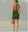 Mini dress with bare shoulders Mojito green