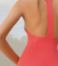 Mini dress with bare shoulders Mojito coral