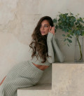 Top crop top long sleeve light olive