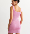 Ribbed mini dress hot pink